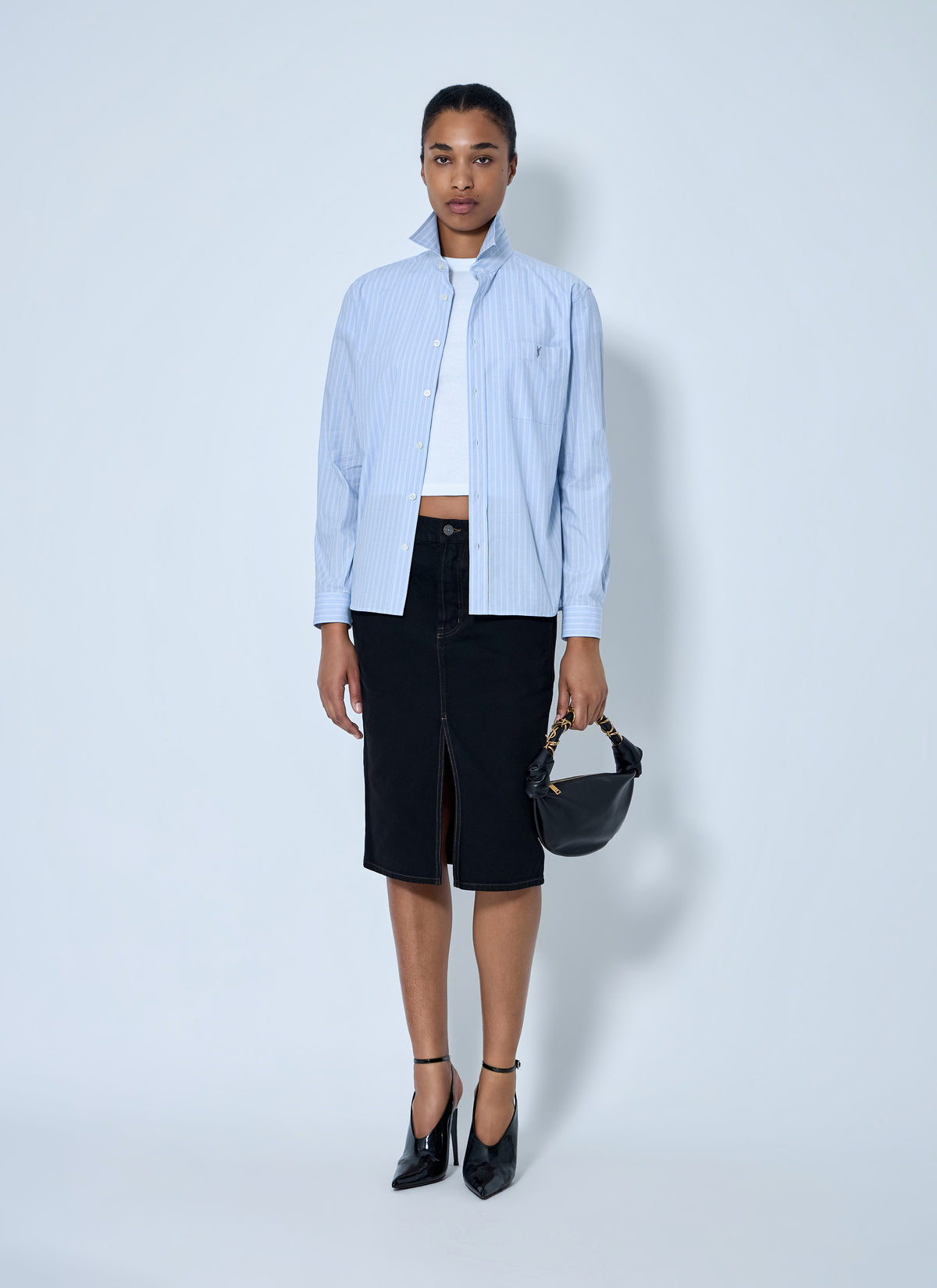Saint Laurent Saint Laurent Women Striped Cotton Poplin Shirt