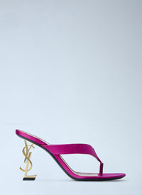 Saint Laurent Women Opyum Satin Thong Mule Sandals