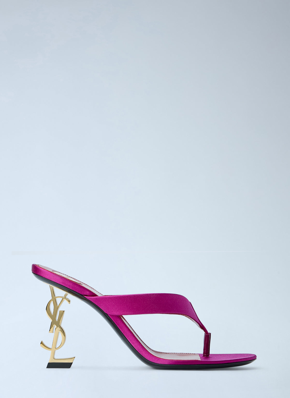 Saint Laurent Women Opyum Satin Thong Mule Sandals