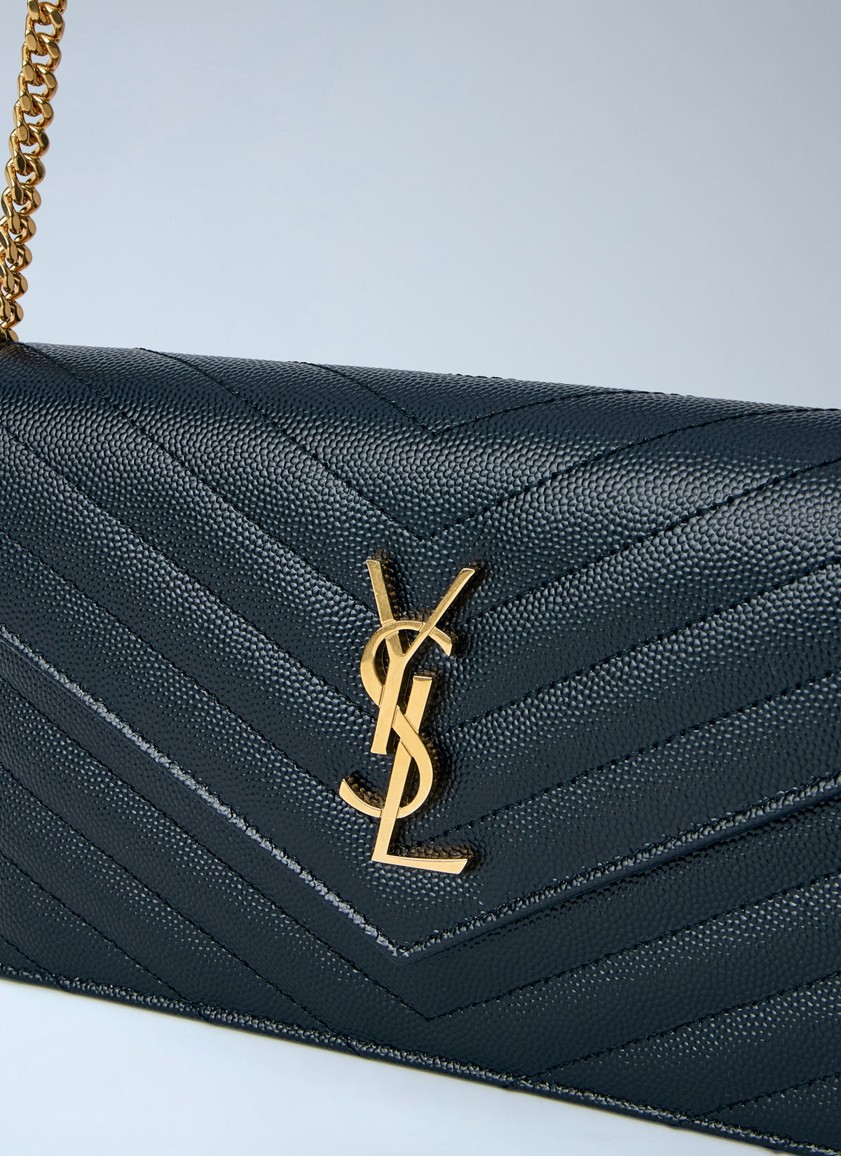 Saint Laurent Women Cassandre Chain Wallet