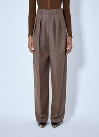 Saint Laurent Women Wool Blend Wide-Leg Pants