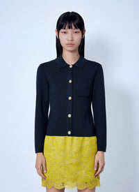 Saint Laurent Women Wool Polo Cardigan