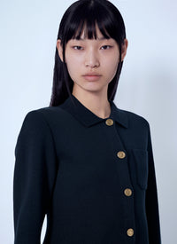 Saint Laurent Women Wool Polo Cardigan
