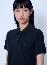 Saint Laurent Women Cassandre Cropped Polo Shirt