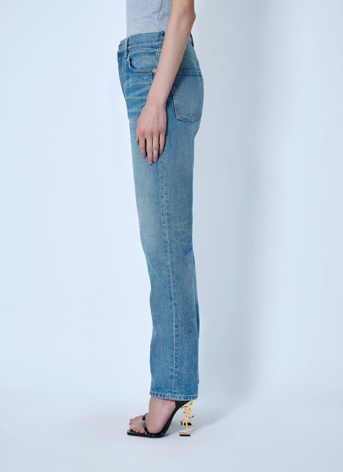 Saint Laurent Women Mid-Rise Straight Jeans