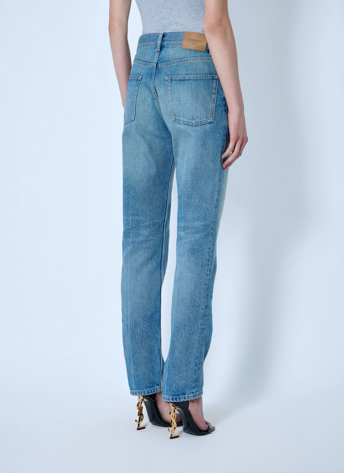 Saint Laurent Women Mid-Rise Straight Jeans