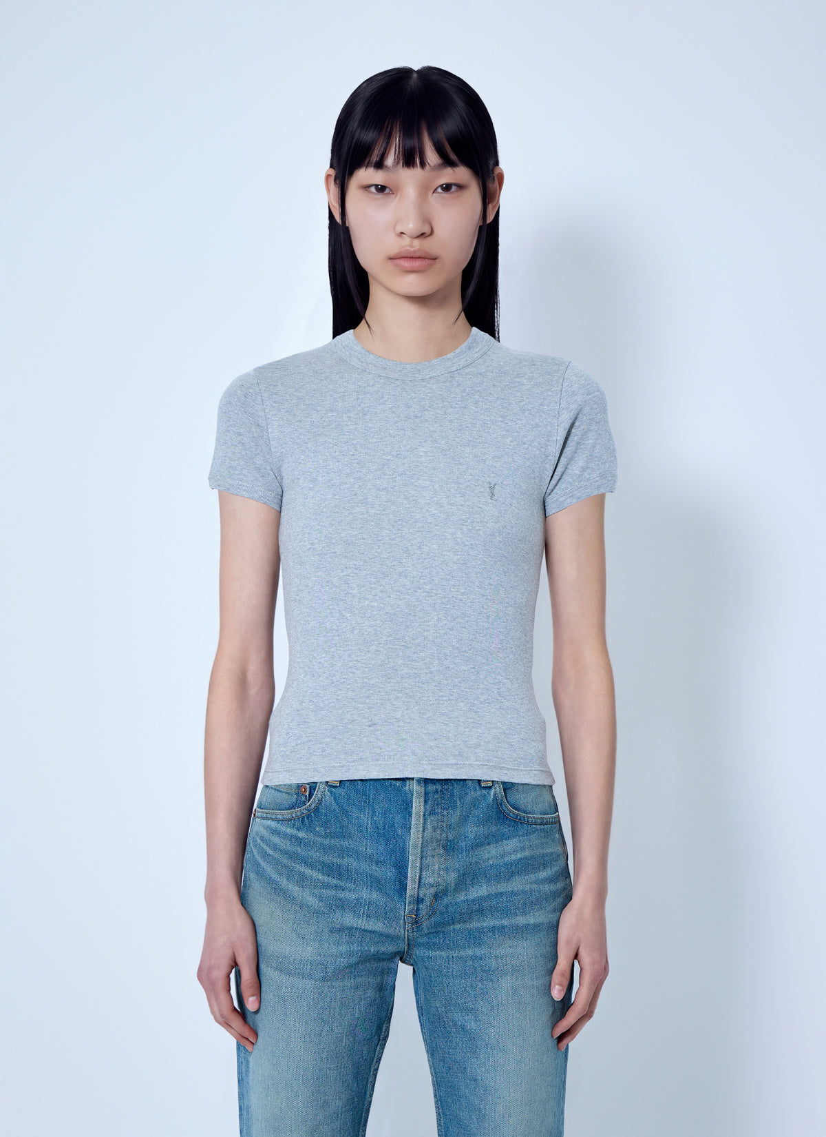 Saint Laurent Women Cassandre Fitted T-Shirt
