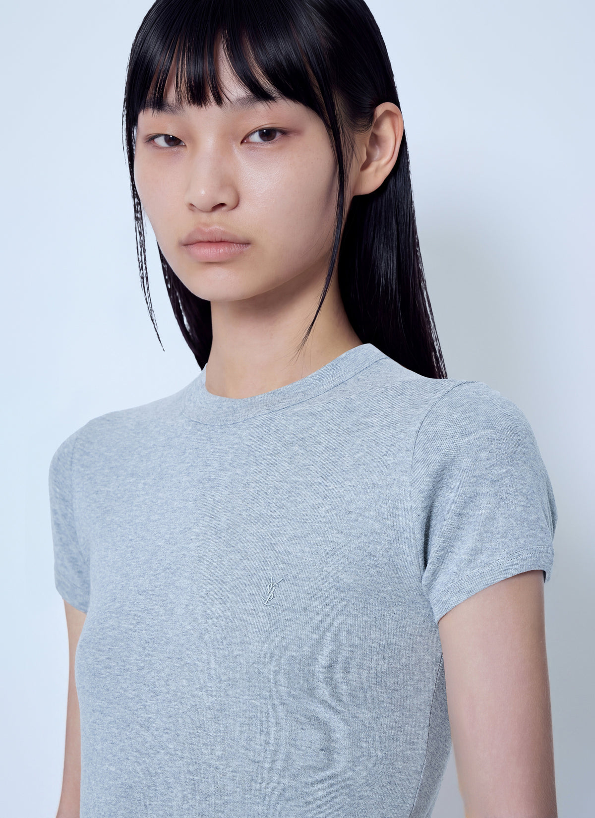 Saint Laurent Women Cassandre Fitted T-Shirt