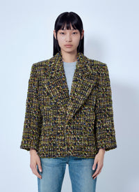 Saint Laurent Women Single-Breasted Jacket In Tweed