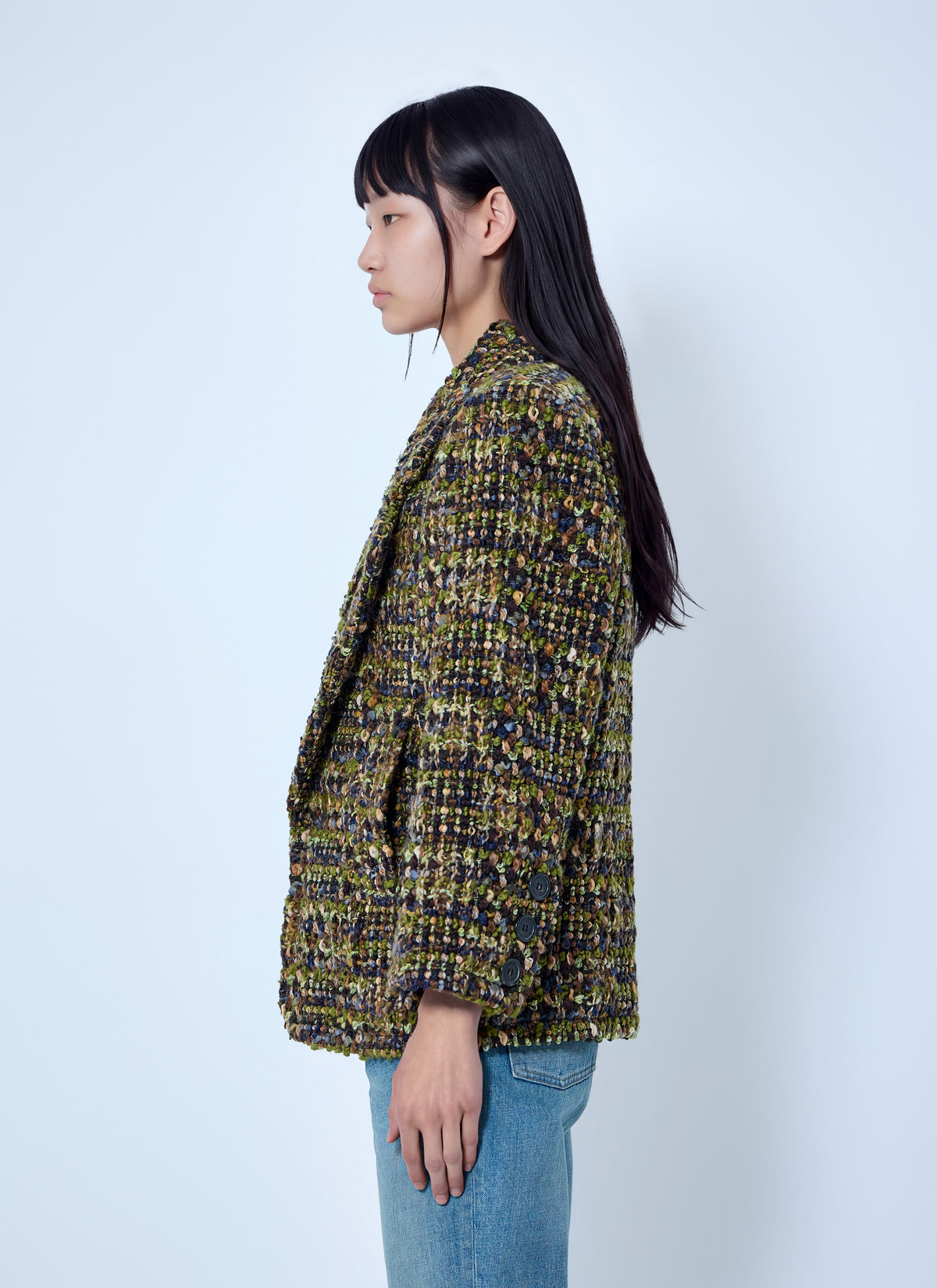Saint Laurent Women Single-Breasted Jacket In Tweed