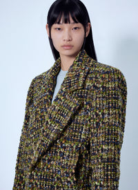 Saint Laurent Women Single-Breasted Jacket In Tweed