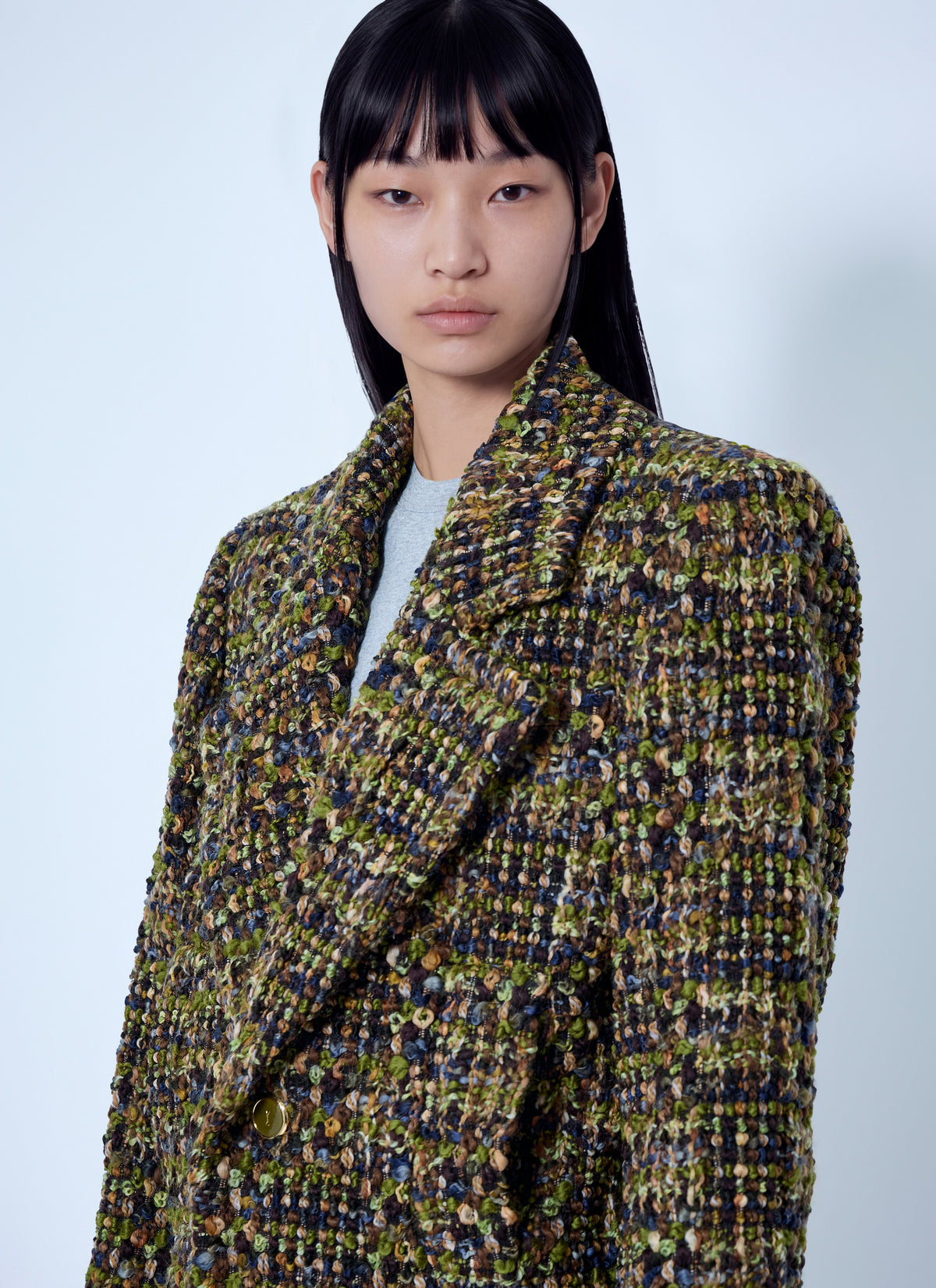 Saint Laurent Women Single-Breasted Jacket In Tweed