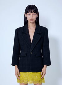 Saint Laurent Women Single-Breasted Jacket In Tweed