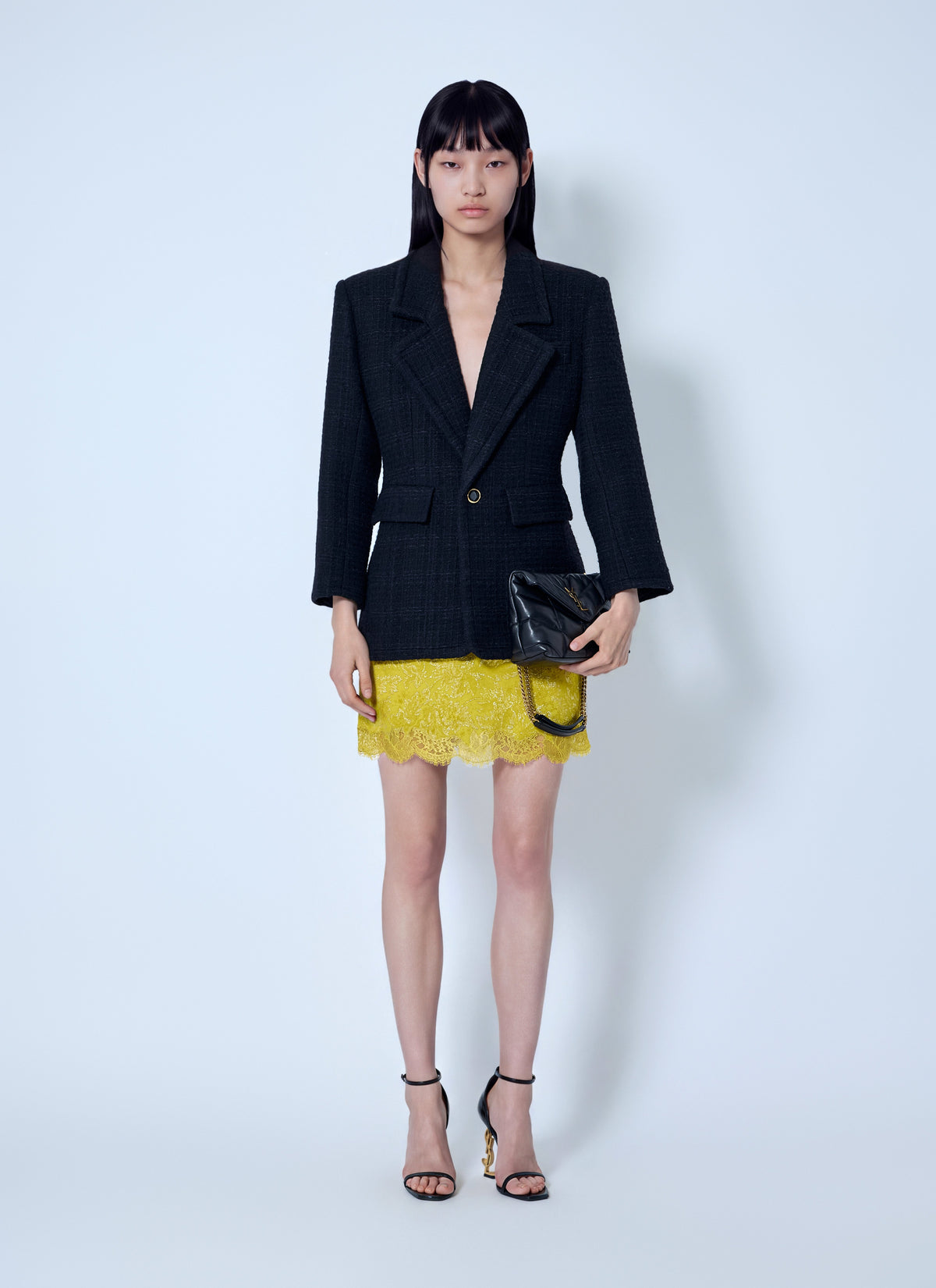 Saint Laurent Women Single-Breasted Jacket In Tweed