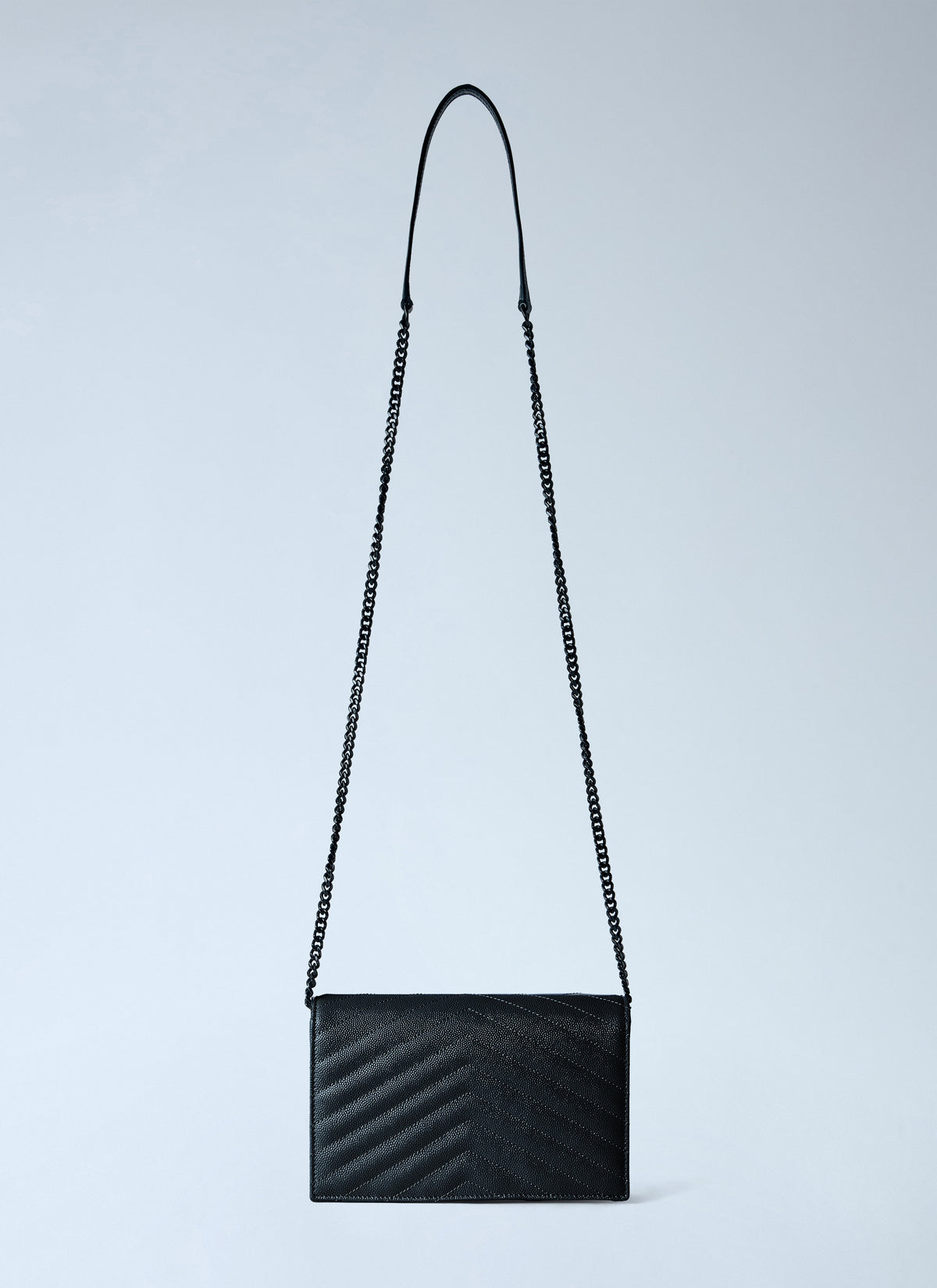 Saint Laurent Women Cassandre Envelope Chain Wallet In Grain De Poudre Leather