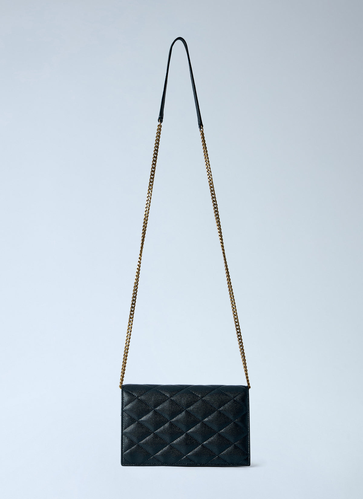 Saint Laurent Women Paris Chain Wallet In Grain De Poudre Leather