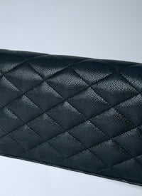 Saint Laurent Women Paris Chain Wallet In Grain De Poudre Leather