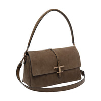 Tod's Tod's Women Small Flap T-Timeless Suede Shoulder Bag