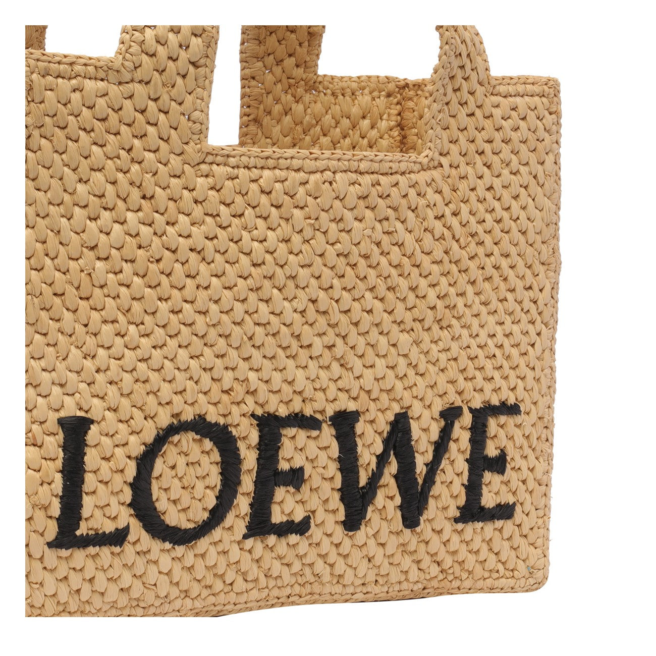 Loewe Loewe Women Small Loewe Font Tote Bag In Rafia