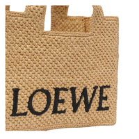 Loewe Loewe Women Small Loewe Font Tote Bag In Rafia