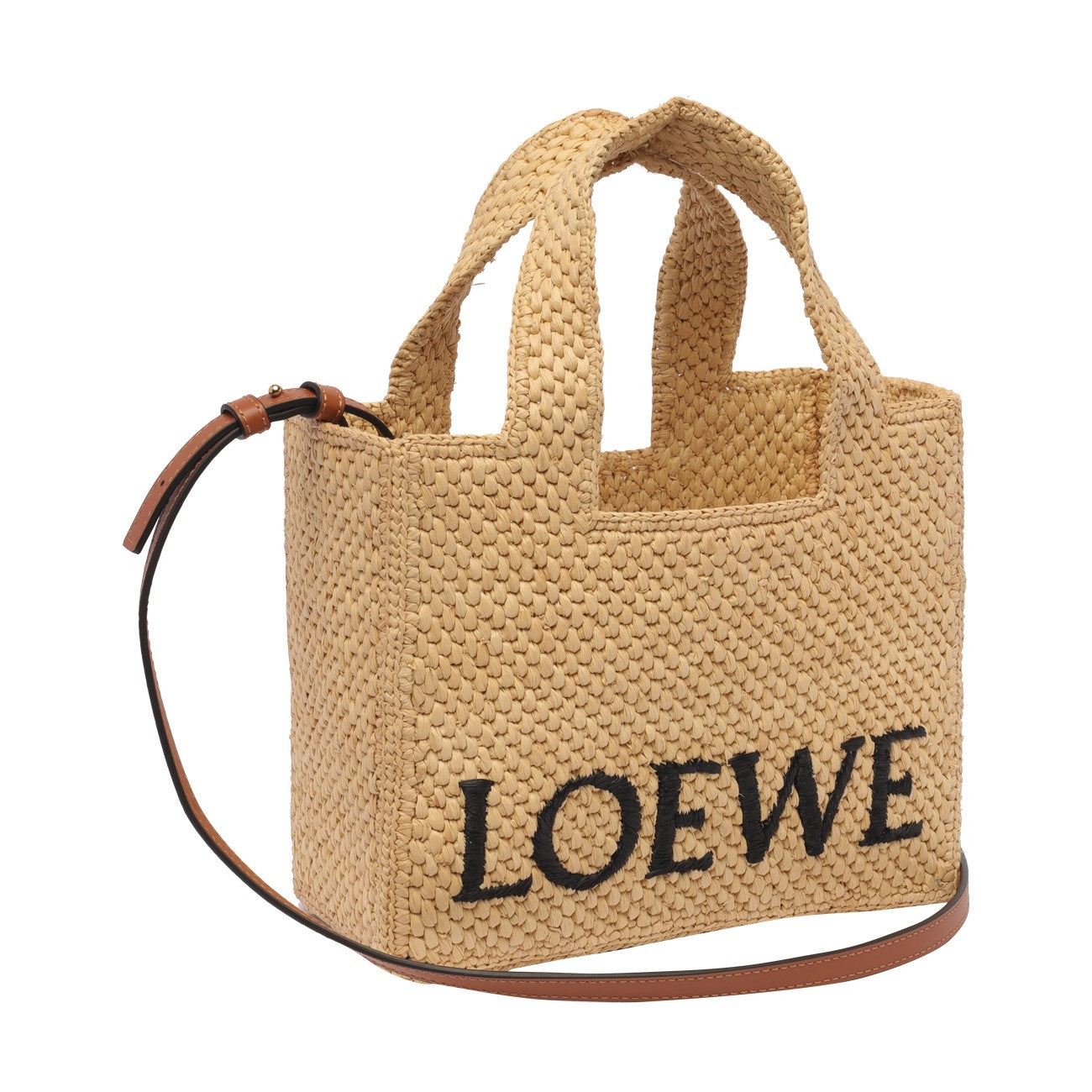 Loewe Loewe Women Small Loewe Font Tote Bag In Rafia