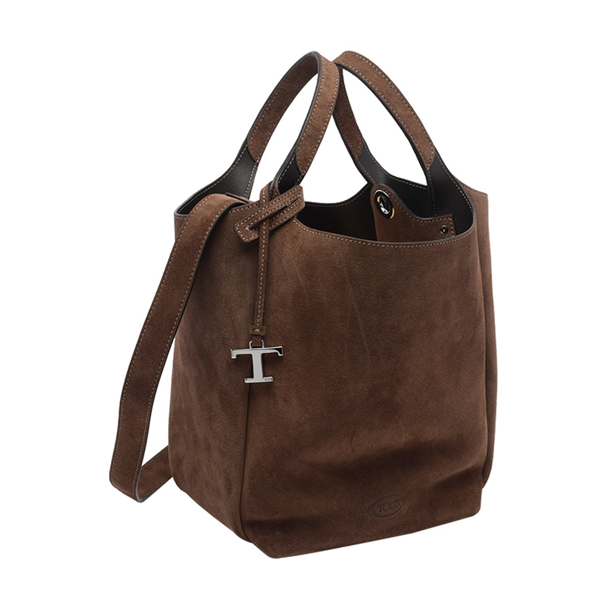 Tod's Tod's Women Small Suede Bucket Bag With T Timeless Charm