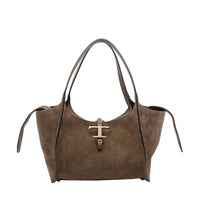 Tod's Tod's Women Small Suede T Timeless Shopping Bag