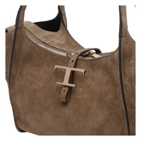 Tod's Tod's Women Small Suede T Timeless Shopping Bag