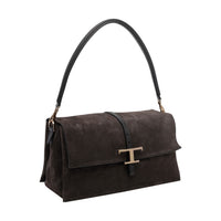 Tod's Tod's Women Small T Timeless Flap Suede Shoulder Bag