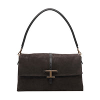 Tod's Tod's Women Small T Timeless Flap Suede Shoulder Bag