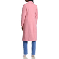 Womens Double-Breasted Structured Wool Coat
