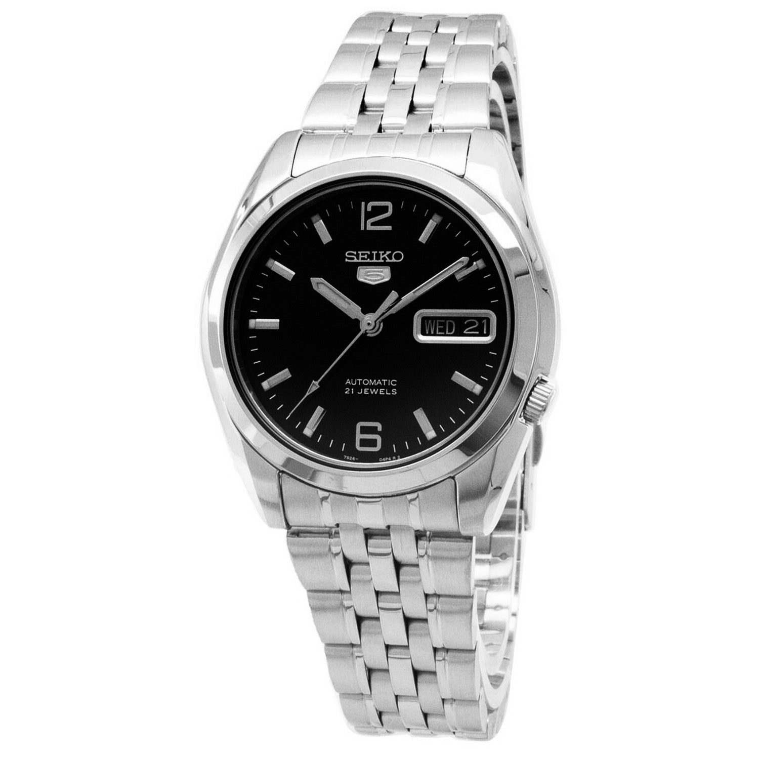 Seiko Men's Series 5 Black Dial Watch - SNK393 Black