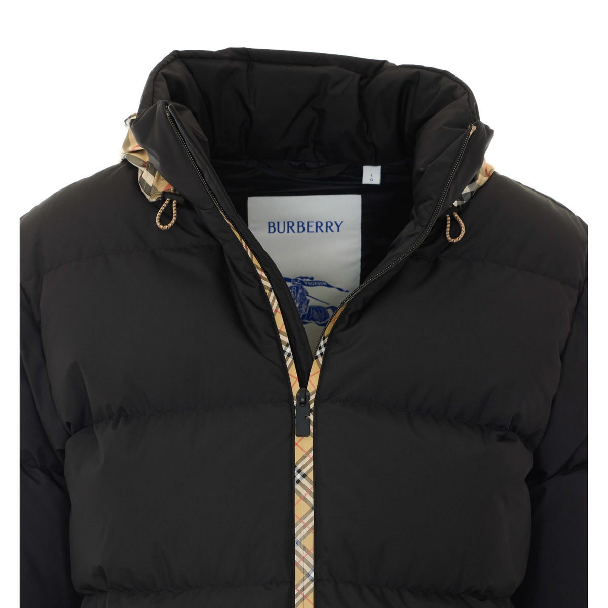 Burberry Burberry Men Snowdon Down Jacket With Checkerboard Ribbon