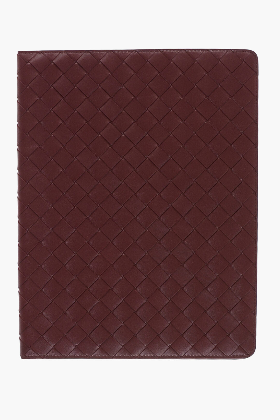 Bottega Veneta Solid Color Braided Leather Document Holder ONE SIZE Burgundy