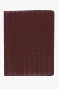 Bottega Veneta Solid Color Braided Leather Document Holder ONE SIZE Burgundy