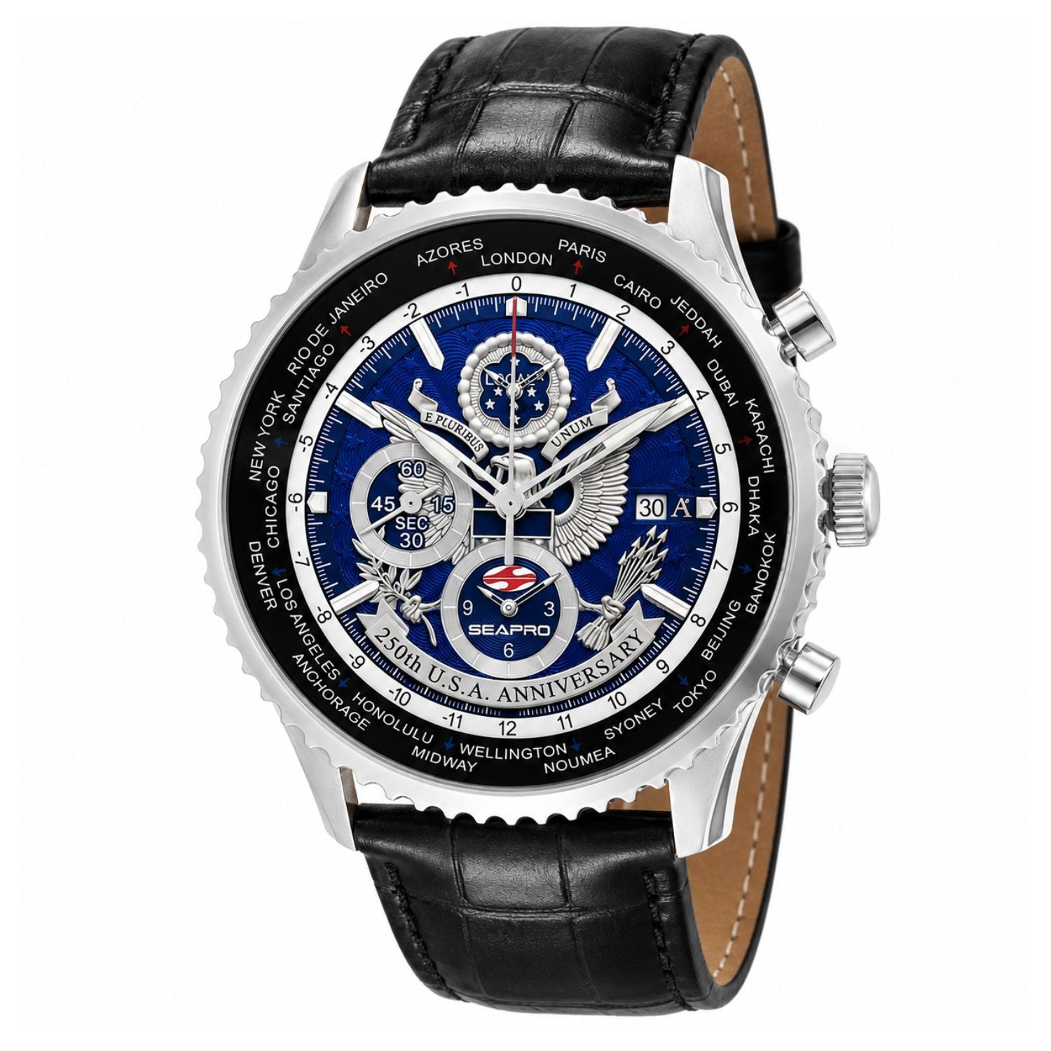 Seapro Men's 250th Anniversary Meridian World Timer GMT Limited Edition Timepiece SP7130L