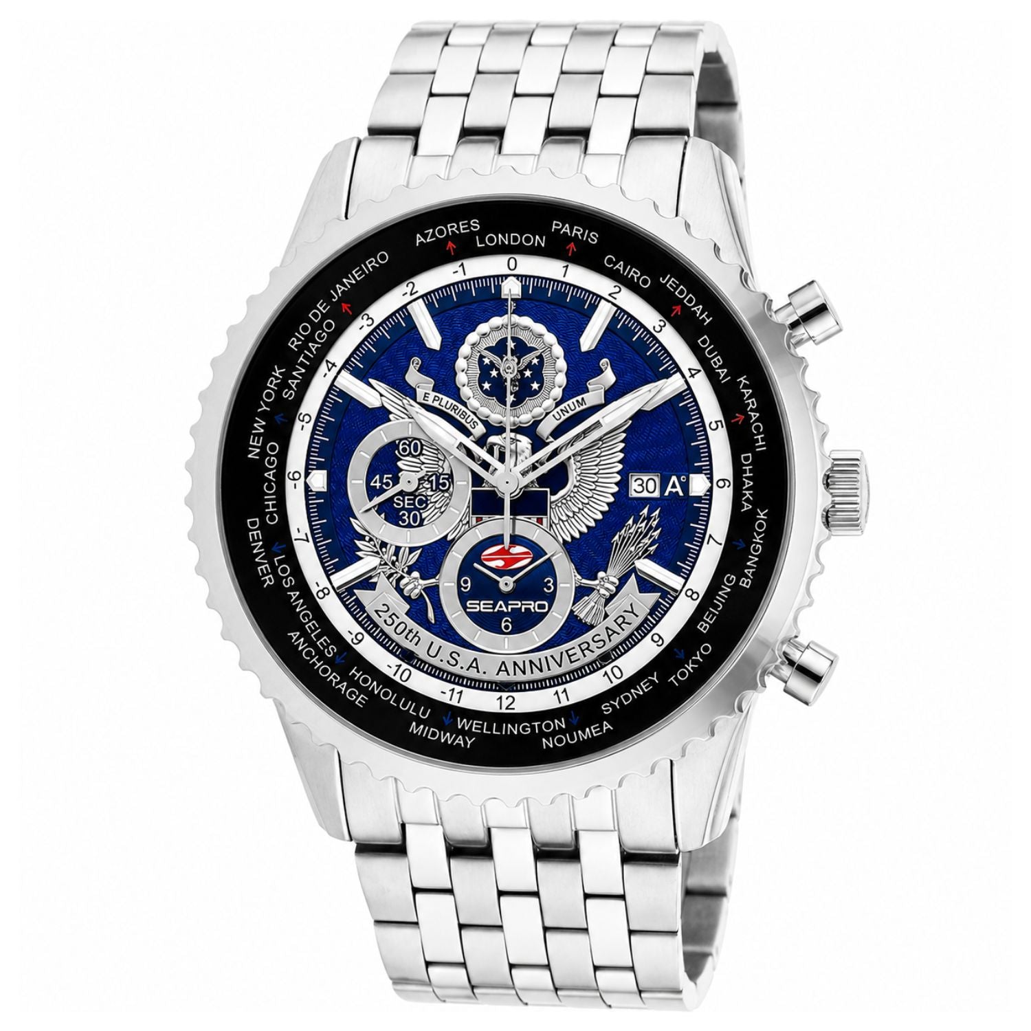 Seapro Men's 250th Anniversary Meridian World Timer GMT Limited Edition Timepiece SP7320L