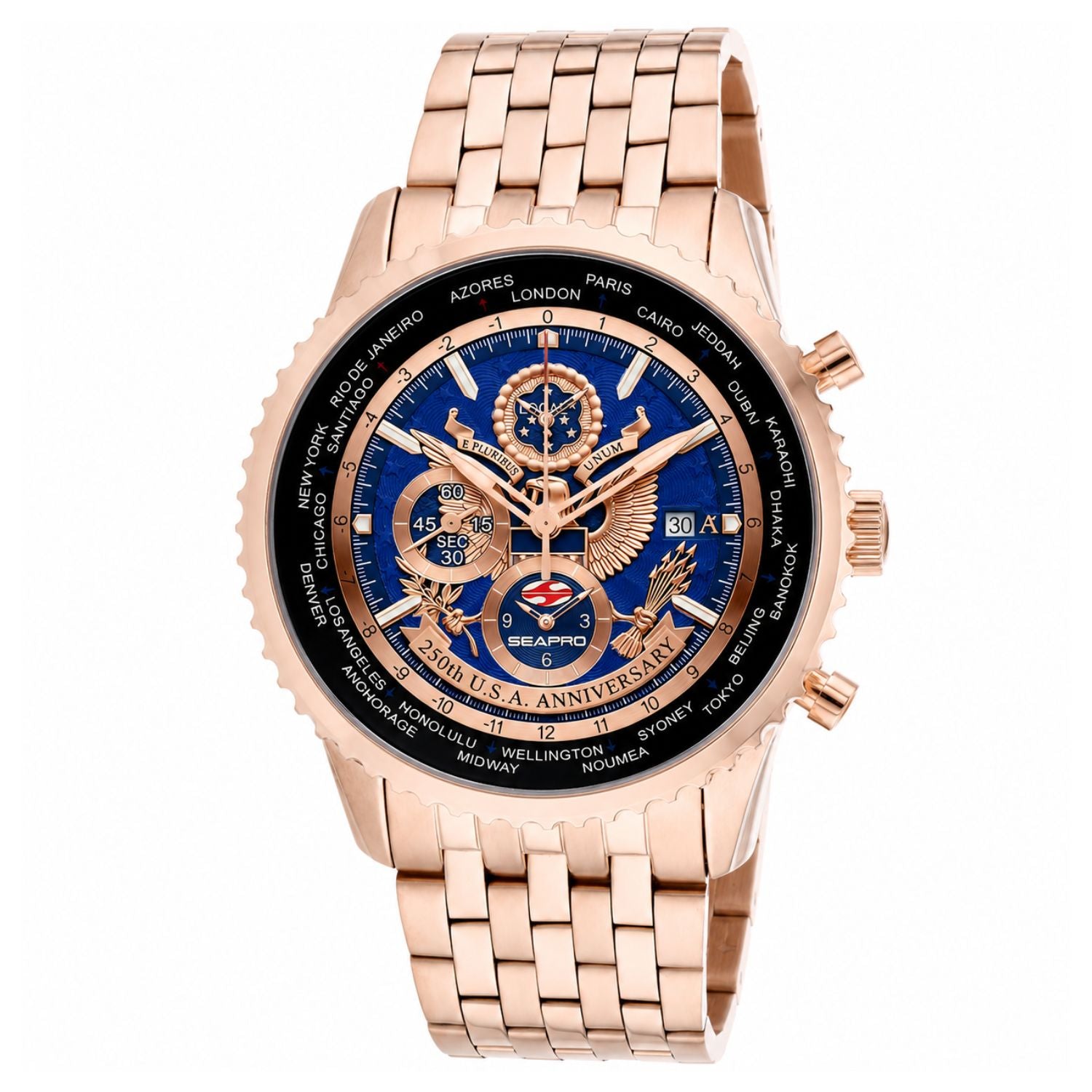 Seapro Men's 250th Anniversary Meridian World Timer GMT Limited Edition Timepiece SP7321L