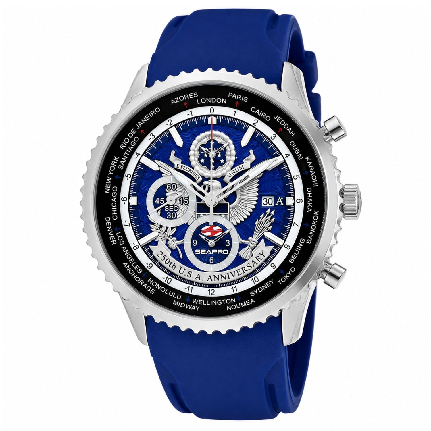 Seapro Men's 250th Anniversary Meridian World Timer GMT Limited Edition Timepiece SP7521L