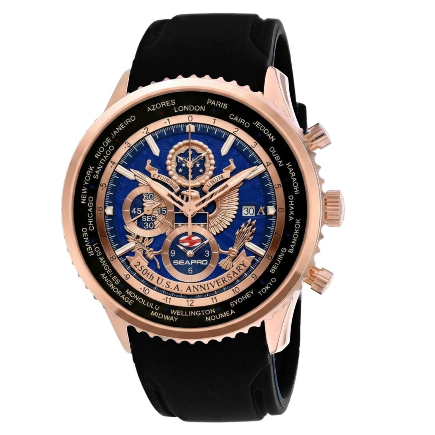 Seapro Men's 250th Anniversary Meridian World Timer GMT Limited Edition Timepiece SP7523L