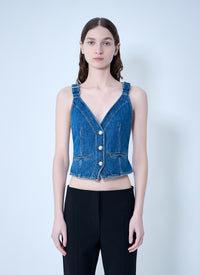Sportmax Women Buttoned Denim Vest