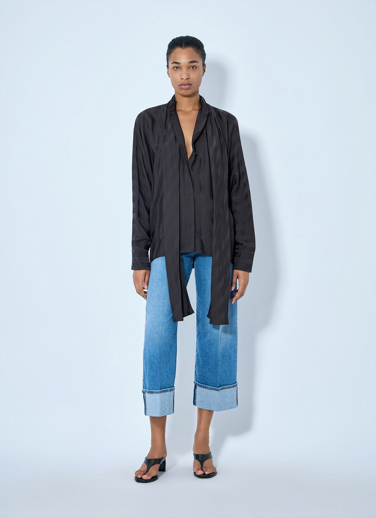 Sportmax Women Striped Tie-Neck Blouse
