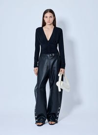 Sportmax Sportmax Women Ruched V-Neck Long Sleeve Top