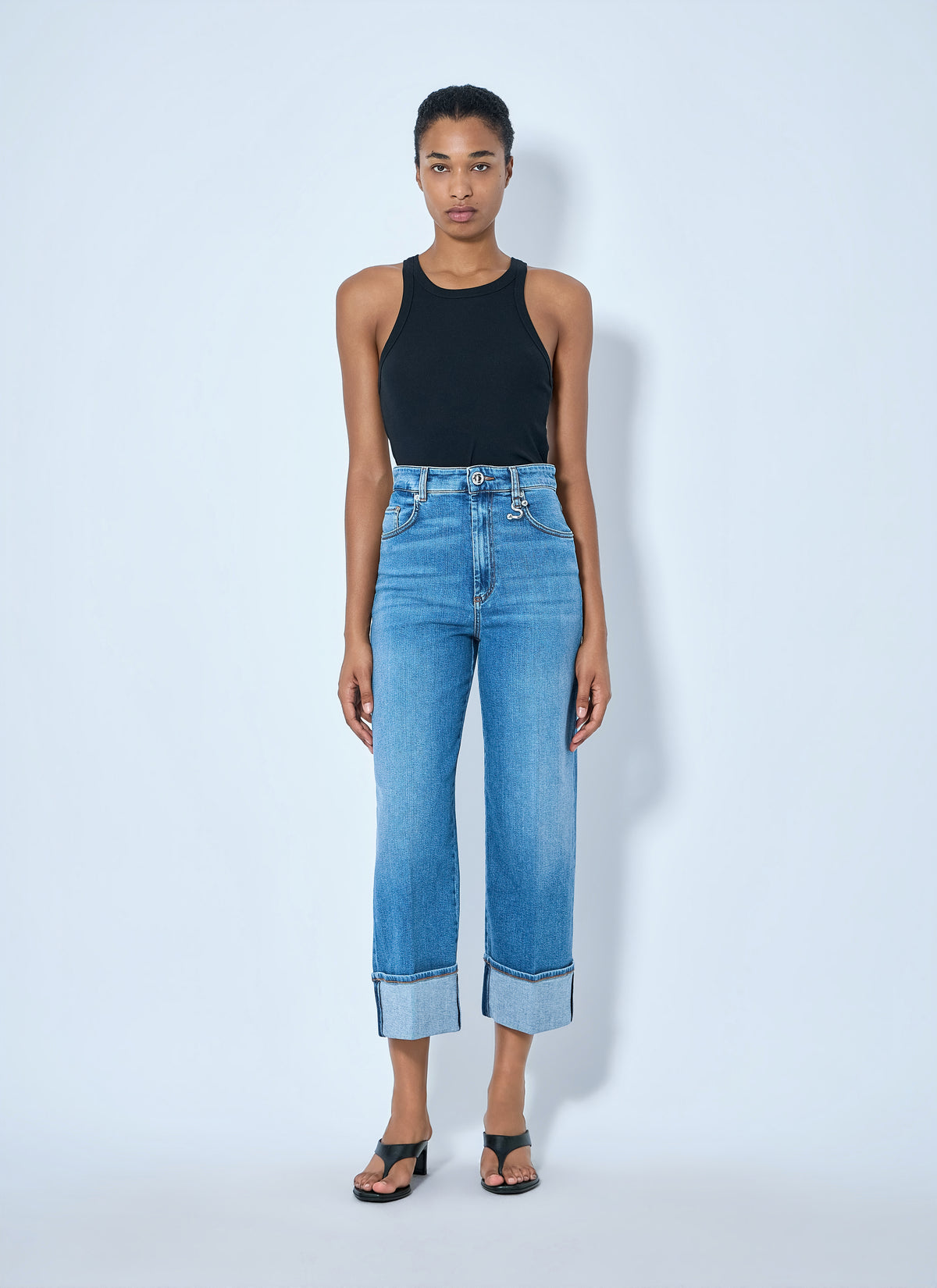 Sportmax Sportmax Women Cropped Wide-Leg Denim Jeans