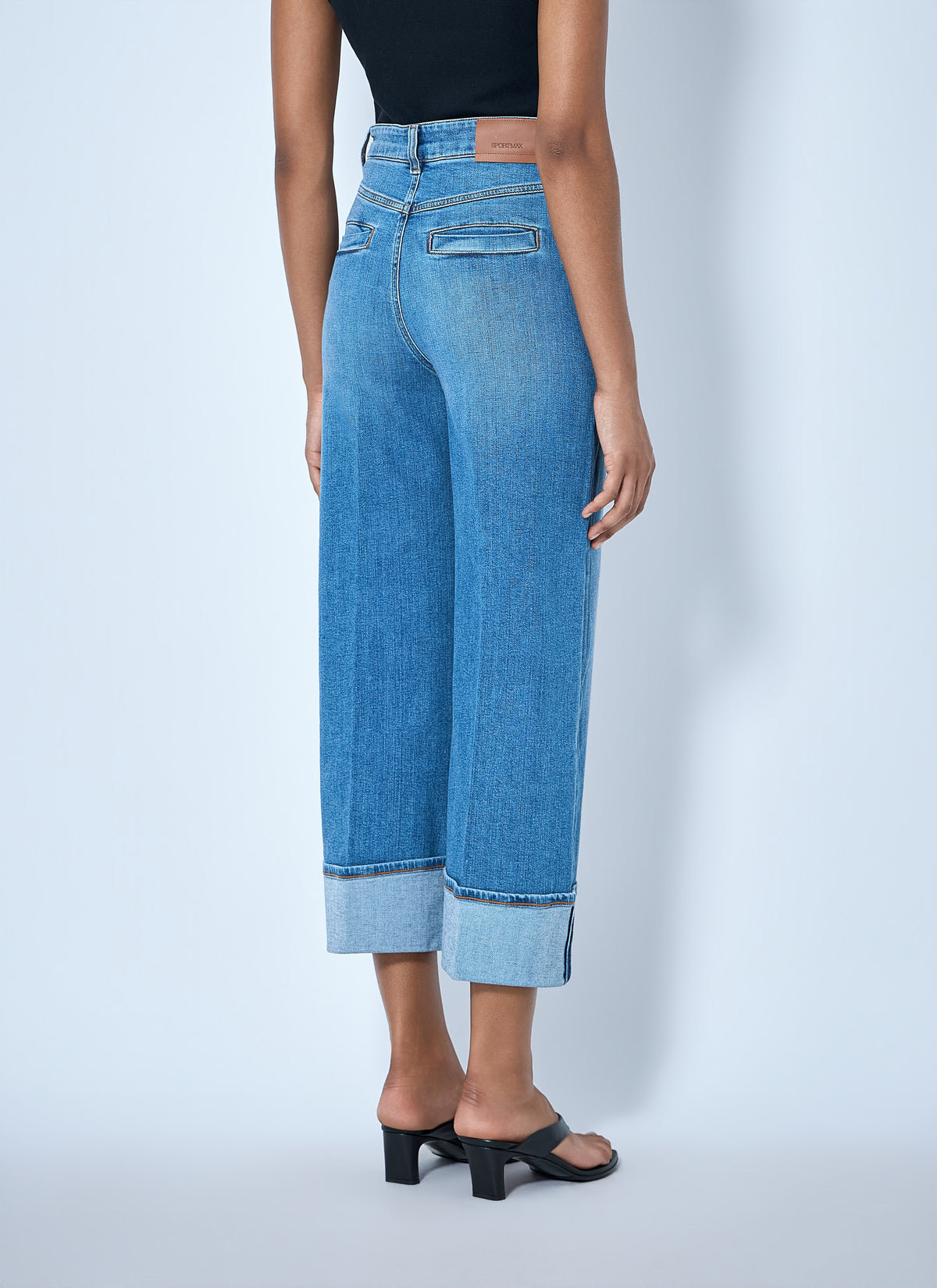 Sportmax Sportmax Women Cropped Wide-Leg Denim Jeans