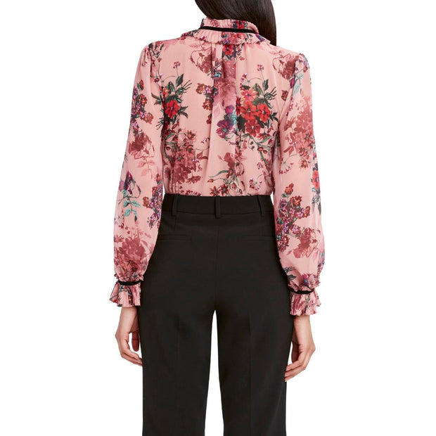 Womens Ruffled Floral Blouse