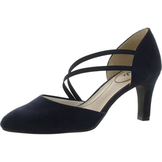 Grace Womens Faux Suede Strappy D'Orsay Heels