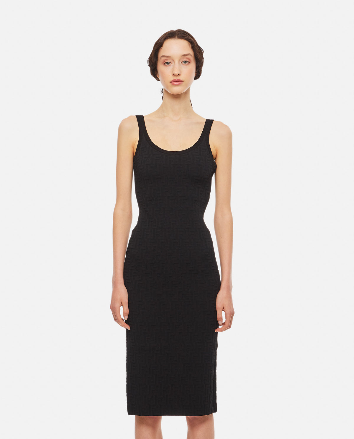Fendi Fendi Women Ff Embossed Knitted Viscose Midi Dress