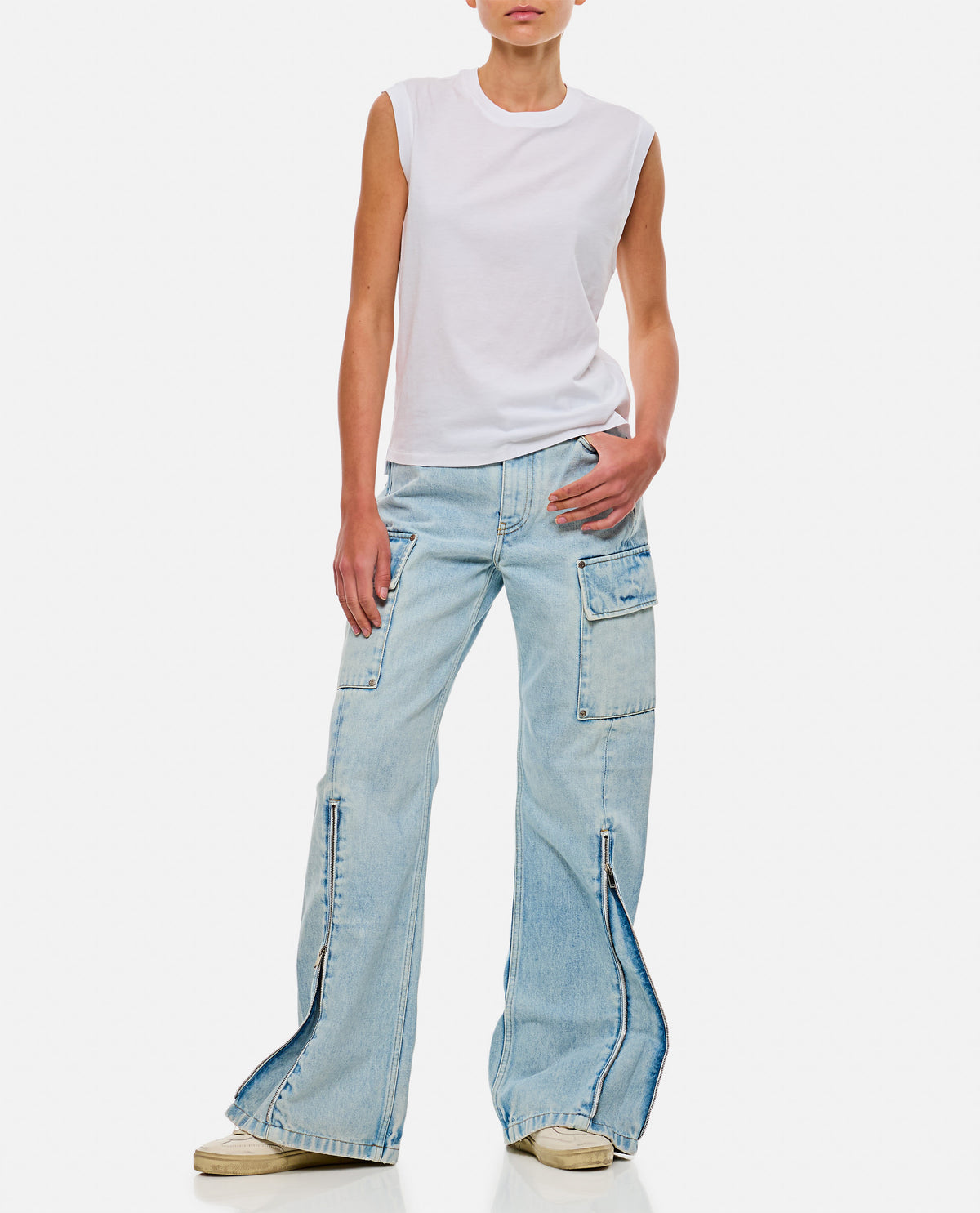 Stella Mccartney Women Front Zip Cargo Denim