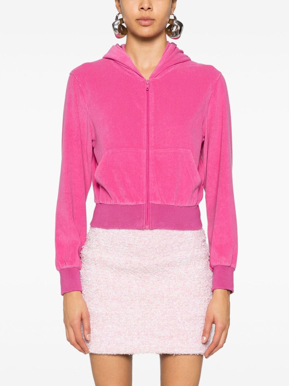 BALENCIAGA Balenciaga Women Velvet Zipped Hoodie